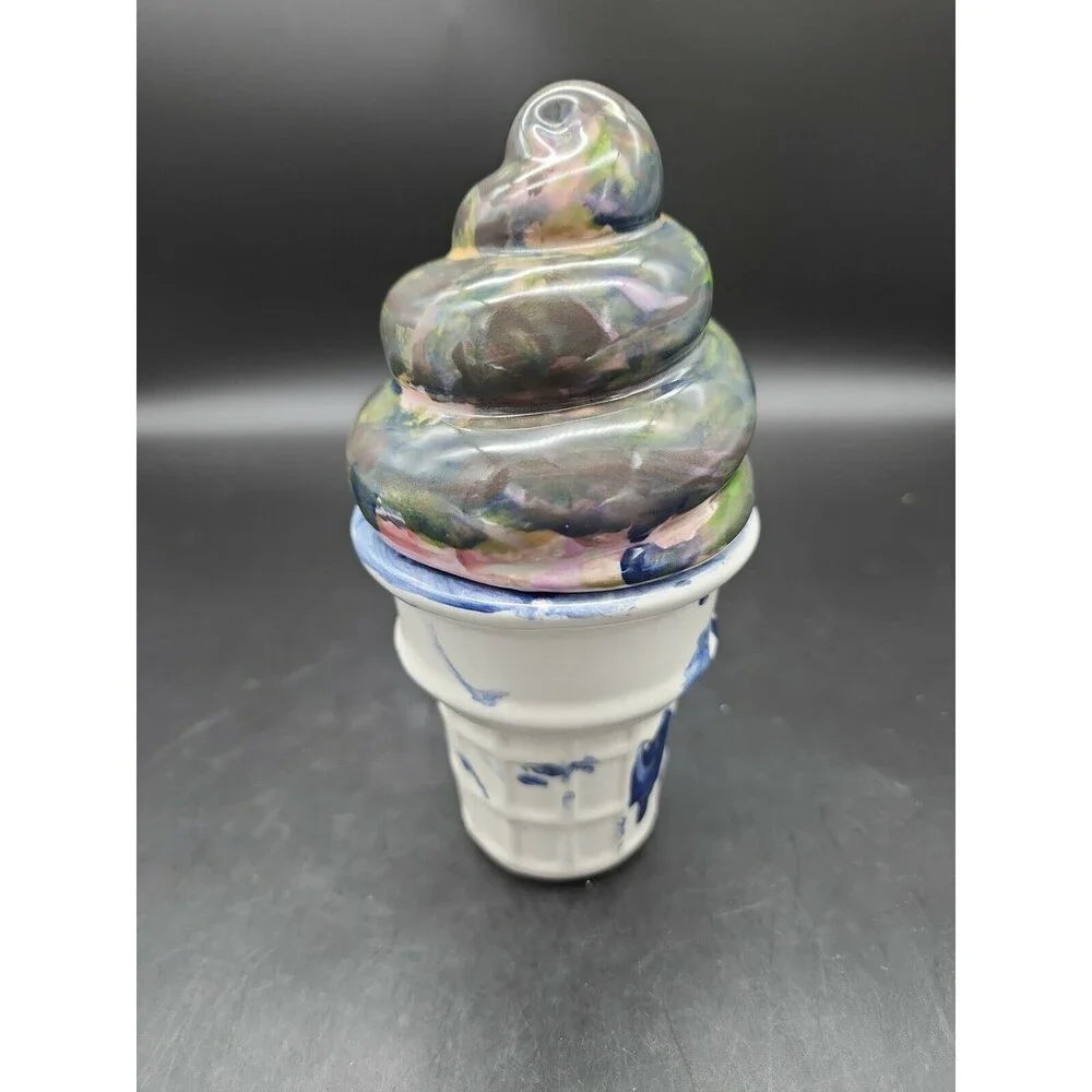 Ceramic Ice Cream Cone Dish Handmade by Emily Soft Serve Ice-cream Decorative